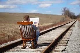 Sitting on train tracks