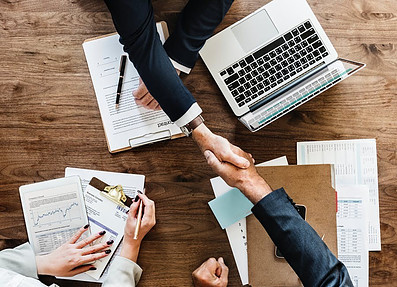 shaking hands and business connections while you host a company event