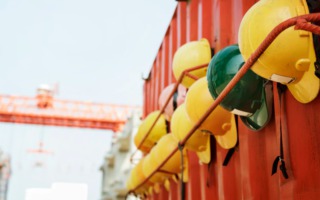 set of hard hats which are safety tips for every construction worker