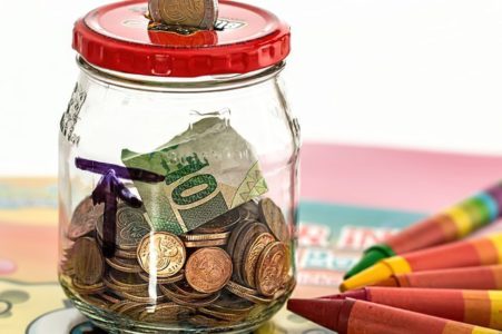 jar with coins savings