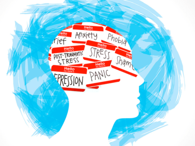 graphic with brain and health issues