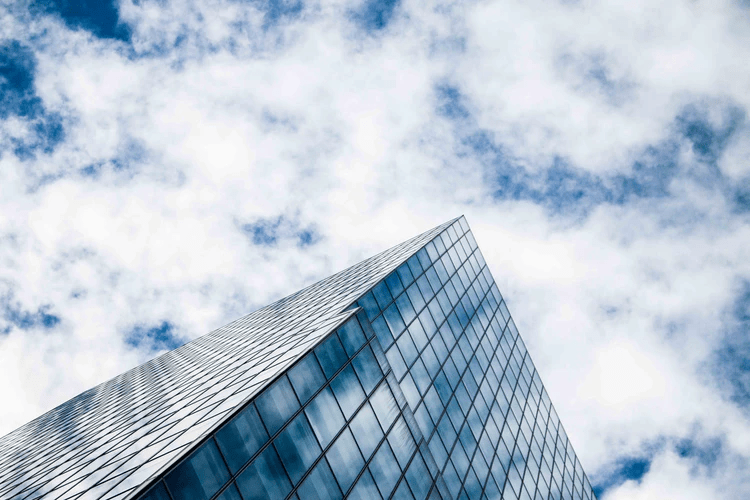 skyscraper against blue skies