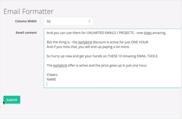 Email formatter image example