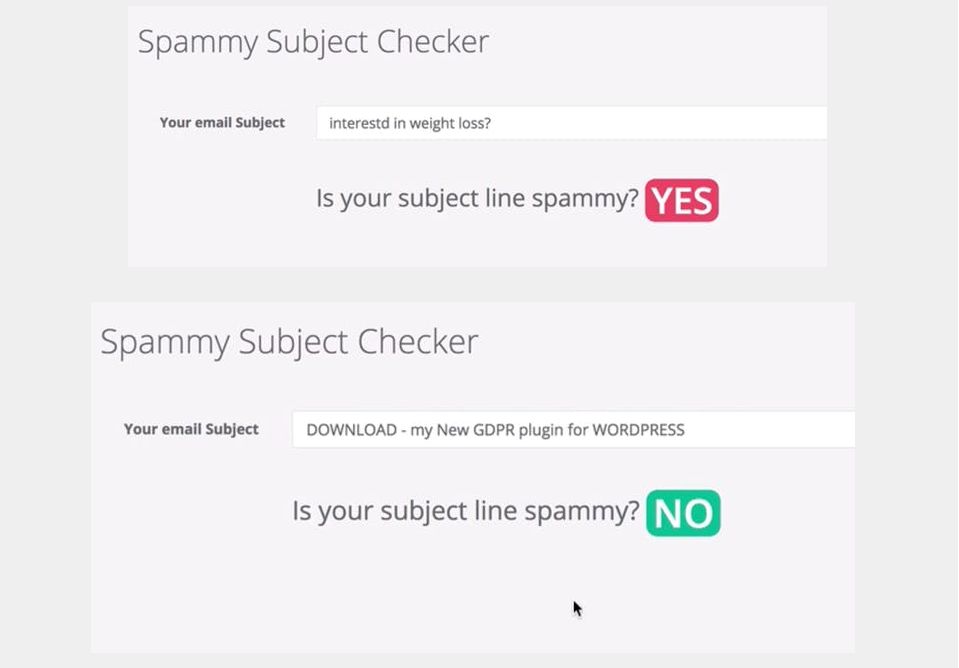 image of spammy subject checker