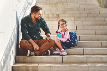 father and daughter encourage self-improvement
