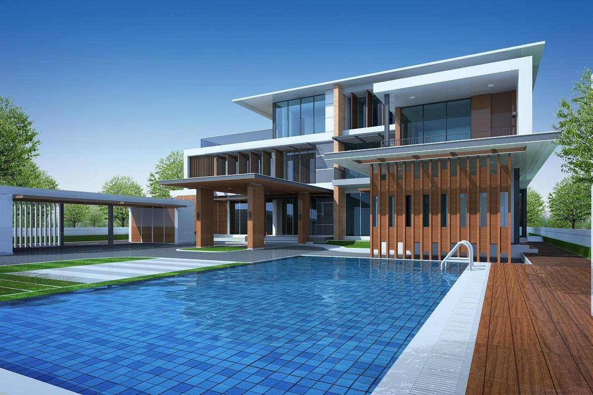 expensive home front swimming pool profitable property
